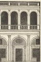 An illustration from Reglen van metselrijen op de vijue manieren van edificien : te wetene Thuscana, Dorica, Corinthia, eñ composita, ende daer by gesedt die exemplen vanden antiquijquen, die in din eeste deel met de leeringe van Vitruvio ouercommen : met noch toeghesedette figuren die inteerste met en waren ende sommige texten (1549)