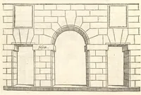 Picture 2 of 50 from Reglen van metselrijen op de vijue manieren van edificien : te wetene Thuscana, Dorica, Corinthia, eñ composita, ende daer by gesedt die exemplen vanden antiquijquen, die in din eeste deel met de leeringe van Vitruvio ouercommen : met noch toeghesedette figuren die inteerste met en waren ende sommige texten (1549), leaf 13