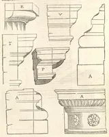 Picture 10 of 50 from Reglen van metselrijen op de vijue manieren van edificien : te wetene Thuscana, Dorica, Corinthia, eñ composita, ende daer by gesedt die exemplen vanden antiquijquen, die in din eeste deel met de leeringe van Vitruvio ouercommen : met noch toeghesedette figuren die inteerste met en waren ende sommige texten (1549), leaf 35
