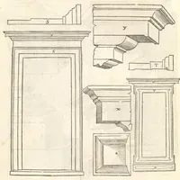 An illustration from Reglen van metselrijen op de vijue manieren van edificien : te wetene Thuscana, Dorica, Corinthia, eñ composita, ende daer by gesedt die exemplen vanden antiquijquen, die in din eeste deel met de leeringe van Vitruvio ouercommen : met noch toeghesedette figuren die inteerste met en waren ende sommige texten (1549)