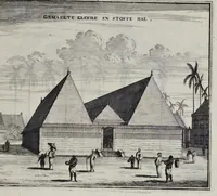 Picture 16 of 29 from Johan Nieuhofs Gedenkweerdige Brasiliaense zee- en lantreize : behelzende alhetgeen op dezelve is voorgevallen : beneffens een bondige beschrijving van gantsch Neerlants Brasil, zoo van lantschappen, steden, dieren, gewassen, als draghten, zeden en godsdienst der inwoonders : en inzonderheit ein wijtloopig verhael der merkwaardigste voorvallen en geschiedenissen, die zich, geduurende zijn negenjarigh verblijf in Brasil, in d'oorlogen en opstant der Portugesen tegen d'onzen, zich sedert het jaer 1640 tot 1649 hebben toegedragen : doorgaens verciert met verscheide afbeeldingen na 't leven aldaer getekent (1682), leaf 562