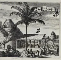 Picture 19 of 29 from Johan Nieuhofs Gedenkweerdige Brasiliaense zee- en lantreize : behelzende alhetgeen op dezelve is voorgevallen : beneffens een bondige beschrijving van gantsch Neerlants Brasil, zoo van lantschappen, steden, dieren, gewassen, als draghten, zeden en godsdienst der inwoonders : en inzonderheit ein wijtloopig verhael der merkwaardigste voorvallen en geschiedenissen, die zich, geduurende zijn negenjarigh verblijf in Brasil, in d'oorlogen en opstant der Portugesen tegen d'onzen, zich sedert het jaer 1640 tot 1649 hebben toegedragen : doorgaens verciert met verscheide afbeeldingen na 't leven aldaer getekent (1682), leaf 582