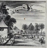 Picture 20 of 29 from Johan Nieuhofs Gedenkweerdige Brasiliaense zee- en lantreize : behelzende alhetgeen op dezelve is voorgevallen : beneffens een bondige beschrijving van gantsch Neerlants Brasil, zoo van lantschappen, steden, dieren, gewassen, als draghten, zeden en godsdienst der inwoonders : en inzonderheit ein wijtloopig verhael der merkwaardigste voorvallen en geschiedenissen, die zich, geduurende zijn negenjarigh verblijf in Brasil, in d'oorlogen en opstant der Portugesen tegen d'onzen, zich sedert het jaer 1640 tot 1649 hebben toegedragen : doorgaens verciert met verscheide afbeeldingen na 't leven aldaer getekent (1682), leaf 584