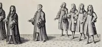 Picture 9 of 30 from The history of the coronation of the most high, most mighty, and most excellent monarch, James II, by the grace of God, king of England, Scotland, France and Ireland, defender of the faith, &c. and of his royal consort Queen Mary : solemnized in the collegiate church of St. Peter in the city of Westminster, on Thursday the 23 of April, being the festival of St. George, in the year of Our Lord 1685 : with an exact account of the several preparations in order thereunto, Their Majesties most splendid processions, and their royal and magnificent feast in Westminster-Hall : the whole work illustrated with sculptures (1687), leaf 120
