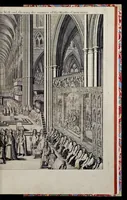 Picture 22 of 30 from The history of the coronation of the most high, most mighty, and most excellent monarch, James II, by the grace of God, king of England, Scotland, France and Ireland, defender of the faith, &c. and of his royal consort Queen Mary : solemnized in the collegiate church of St. Peter in the city of Westminster, on Thursday the 23 of April, being the festival of St. George, in the year of Our Lord 1685 : with an exact account of the several preparations in order thereunto, Their Majesties most splendid processions, and their royal and magnificent feast in Westminster-Hall : the whole work illustrated with sculptures (1687), leaf 204