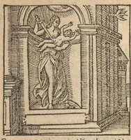 Picture 17 of 47 from Emblemata Andreæ Alciati I. C. clariss. Latinogallica : vnà cum succinctis argumentis, quibus emblematis cuiúsque sententia explicatur, ad calcem Alciati vita = Les emblemes Latin-Francois dv Seigneur Andre Alciat, excellent iurisconsulte, avec argumens succincts pour entendre le sens de chasque embleme, en fin est la vie d'Alcist : la version Françoise non encor veuë cy deuant (1584), leaf 181