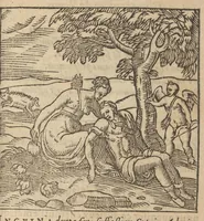 An illustration from Emblemata Andreæ Alciati I. C. clariss. Latinogallica : vnà cum succinctis argumentis, quibus emblematis cuiúsque sententia explicatur, ad calcem Alciati vita = Les emblemes Latin-Francois dv Seigneur Andre Alciat, excellent iurisconsulte, avec argumens succincts pour entendre le sens de chasque embleme, en fin est la vie d'Alcist : la version Françoise non encor veuë cy deuant (1584)
