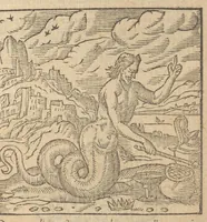 Picture 3 of 47 from Emblemata Andreæ Alciati I. C. clariss. Latinogallica : vnà cum succinctis argumentis, quibus emblematis cuiúsque sententia explicatur, ad calcem Alciati vita = Les emblemes Latin-Francois dv Seigneur Andre Alciat, excellent iurisconsulte, avec argumens succincts pour entendre le sens de chasque embleme, en fin est la vie d'Alcist : la version Françoise non encor veuë cy deuant (1584), leaf 38