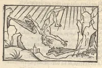 An illustration from Hecatongraphie : c'est à dire la description de cent figures & hystoires, cõtenas̃ plusieurs apophtegmes, prouerbes, sentences & ditz, tant des anciens, que des modernes (1548)