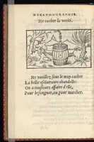 Picture 16 of 21 from Hecatongraphie : c'est à dire la description de cent figures & hystoires, cõtenas̃ plusieurs apophtegmes, prouerbes, sentences & ditz, tant des anciens, que des modernes (1548), leaf 159