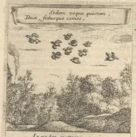 Picture 8 of 27 from Orpheus eucharisticus, siue, Deus absconditus humanitatis illecebris illustriores mundi partes ad se pertrahens, vltroneas arcanae maiestatis adoratrices : opus nouum, in varias historicorum emblematum aeneis tabulis incisorum centurias distinctum, quae strictâ, solutâque oratione explanantur, adiectis authorum fontibus ex quibus eruuntur : tomus primus, primam centuriam complectens (1657), leaf 285