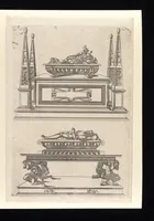 An illustration from Second livre d'architectvre, contenant plvsievrs et diverses ordonnances de cheminees, lvcarnes, portes, fonteines, puis, & pauillons, pour enrichir tant le dedans que le dehors de tous edifices. Auec les desseings de dix sepultures toutes differentes (1561)
