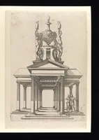 Picture 5 of 33 from Second livre d'architectvre, contenant plvsievrs et diverses ordonnances de cheminees, lvcarnes, portes, fonteines, puis, & pauillons, pour enrichir tant le dedans que le dehors de tous edifices. Auec les desseings de dix sepultures toutes differentes (1561), leaf 22