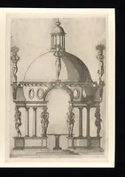 Picture 8 of 33 from Second livre d'architectvre, contenant plvsievrs et diverses ordonnances de cheminees, lvcarnes, portes, fonteines, puis, & pauillons, pour enrichir tant le dedans que le dehors de tous edifices. Auec les desseings de dix sepultures toutes differentes (1561), leaf 32