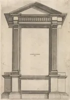 Picture 12 of 33 from Second livre d'architectvre, contenant plvsievrs et diverses ordonnances de cheminees, lvcarnes, portes, fonteines, puis, & pauillons, pour enrichir tant le dedans que le dehors de tous edifices. Auec les desseings de dix sepultures toutes differentes (1561), leaf 44
