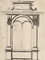 Picture 23 of 33 from Second livre d'architectvre, contenant plvsievrs et diverses ordonnances de cheminees, lvcarnes, portes, fonteines, puis, & pauillons, pour enrichir tant le dedans que le dehors de tous edifices. Auec les desseings de dix sepultures toutes differentes (1561), leaf 84