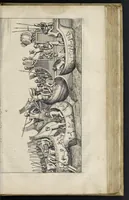 An illustration from Aeloude en hedendaegsche scheeps-bouw en bestier : waer in wijtloopigh wert verhandelt, de wijze van scheeps-timmeren, by Grieken en Romeynen : scheeps-oeffeningen, strijden, tucht, straffe, wetten en gewoonten : beneffens evenmatige grootheden van schepen onses tijts, ontleet in alle hare deelen : verschil van bouwen tusschen uitheemschen en onzen landaert : indisch vaertuygh : galey-bouw : hedendaegsche scheeps-plichten : verrijckt met een reex verklaerde zee-mans spreeck-woorden en benamingen : doorgaens verciert met vele kopere platen (1671)