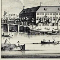 Picture 8 of 36 from Beschryvinge van Amsterdam : zynde een naukeurige verhandelinge van desselfs eerste oorspruk uyt den huyse der heeren van Amstel, en Amstellant : haar vergrootingen, rykdom, en wyze van regeeringe, tot den jare 1691 : voor dezen uit verscheide oude historie-schryvers be eengesteld, en uytgegeven : en nu uit een meenigte van oude schriften, authentyke stukken, en met kopere afbeeldingen verciert, nooit voor desen gedruckt geweest, beschreven, en vermeerdert (1693), leaf 107