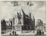 Picture 13 of 36 from Beschryvinge van Amsterdam : zynde een naukeurige verhandelinge van desselfs eerste oorspruk uyt den huyse der heeren van Amstel, en Amstellant : haar vergrootingen, rykdom, en wyze van regeeringe, tot den jare 1691 : voor dezen uit verscheide oude historie-schryvers be eengesteld, en uytgegeven : en nu uit een meenigte van oude schriften, authentyke stukken, en met kopere afbeeldingen verciert, nooit voor desen gedruckt geweest, beschreven, en vermeerdert (1693), leaf 149