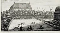 Picture 4 of 36 from Beschryvinge van Amsterdam : zynde een naukeurige verhandelinge van desselfs eerste oorspruk uyt den huyse der heeren van Amstel, en Amstellant : haar vergrootingen, rykdom, en wyze van regeeringe, tot den jare 1691 : voor dezen uit verscheide oude historie-schryvers be eengesteld, en uytgegeven : en nu uit een meenigte van oude schriften, authentyke stukken, en met kopere afbeeldingen verciert, nooit voor desen gedruckt geweest, beschreven, en vermeerdert (1693), leaf 43