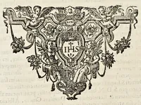 An illustration from Bibliotheca scriptorum Societatis Iesu, : post excusum anno M.DC.VIII. catalogum R.P. Petri Ribadeneiræ Societatis eiusdem theologi; (1643)