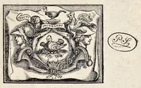 An illustration from Bibliotheca scriptorum Societatis Iesu, : post excusum anno M.DC.VIII. catalogum R.P. Petri Ribadeneiræ Societatis eiusdem theologi; (1643)