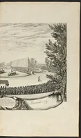 An illustration from Les plaisirs de l'isle enchantée : course de bague : collation ornée de machines, comedie, meslée de danse et de musiq́ue, ballet du palais d'Alcine, feu d'artifice et autres festes galantes et magnifiques faites par le Roy a Versailles, le VII. may M.DC.LXIV, et continuées plusieurs autres jours (1673)