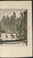 An illustration from Les plaisirs de l'isle enchantée : course de bague : collation ornée de machines, comedie, meslée de danse et de musiq́ue, ballet du palais d'Alcine, feu d'artifice et autres festes galantes et magnifiques faites par le Roy a Versailles, le VII. may M.DC.LXIV, et continuées plusieurs autres jours (1673)
