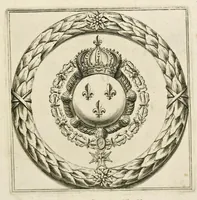 An illustration from Les plaisirs de l'isle enchantée : course de bague : collation ornée de machines, comedie, meslée de danse et de musiq́ue, ballet du palais d'Alcine, feu d'artifice et autres festes galantes et magnifiques faites par le Roy a Versailles, le VII. may M.DC.LXIV, et continuées plusieurs autres jours (1673)