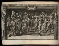 An illustration from Beschrijvinge der stad Leyden : inhoudende 't begin, den voortgang, ende den wasdom der selver : de stichtinghe van der kercken, cloosteren, gasthuysen, ende andere publijcque gestichten, &c : desgelijct de oprechtinge van de Academie, eñ de Collegien Theol. : mitsgader verhael van alle de belegeringen ... (1614)