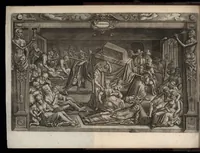 An illustration from Beschrijvinge der stad Leyden : inhoudende 't begin, den voortgang, ende den wasdom der selver : de stichtinghe van der kercken, cloosteren, gasthuysen, ende andere publijcque gestichten, &c : desgelijct de oprechtinge van de Academie, eñ de Collegien Theol. : mitsgader verhael van alle de belegeringen ... (1614)