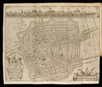An illustration from Beschrijvinge der stad Leyden : inhoudende 't begin, den voortgang, ende den wasdom der selver : de stichtinghe van der kercken, cloosteren, gasthuysen, ende andere publijcque gestichten, &c : desgelijct de oprechtinge van de Academie, eñ de Collegien Theol. : mitsgader verhael van alle de belegeringen ... (1614)