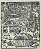 An illustration from Di Lucio Vitruuio Pollione De architectura libri dece : traducti de latino in vulgare, affigurati, cõmentati, & con mirando ordine insigniti: per il quale facilmente potrai trouare la multitudine de li abstrusi & reconditi vocabuli a li soi loci & in epsa tabula con summo studio expositi & enucleati ad immensa utilitate de ciascuno studioso & beniuolo di epsa opera (1521)