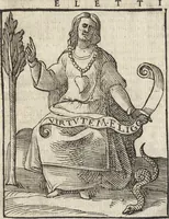 Picture 110 of 359 from Iconologia di Cesare Ripa perugino, caualier de' santi Mauritio & Lazaro. Divisa in tre libri, ne i quali si esprimono varie imagini di virtù, vitij, passioni humane, affetti, atti, discipline, humori, elementi, corpi celesti, prouincie d'Italia, fiumi, & altre materie infinite vtili ad ogni stato di persone. Ampliata dal sig. cav. Gio. Zaratino Castellini romano in questa vltima editione di imagini & discorsi, con indici copiosi, & ricorretta (1669), leaf 235