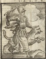 Picture 126 of 359 from Iconologia di Cesare Ripa perugino, caualier de' santi Mauritio & Lazaro. Divisa in tre libri, ne i quali si esprimono varie imagini di virtù, vitij, passioni humane, affetti, atti, discipline, humori, elementi, corpi celesti, prouincie d'Italia, fiumi, & altre materie infinite vtili ad ogni stato di persone. Ampliata dal sig. cav. Gio. Zaratino Castellini romano in questa vltima editione di imagini & discorsi, con indici copiosi, & ricorretta (1669), leaf 266