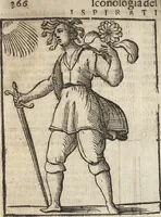 An illustration from Iconologia di Cesare Ripa perugino, caualier de' santi Mauritio & Lazaro. Divisa in tre libri, ne i quali si esprimono varie imagini di virtù, vitij, passioni humane, affetti, atti, discipline, humori, elementi, corpi celesti, prouincie d'Italia, fiumi, & altre materie infinite vtili ad ogni stato di persone. Ampliata dal sig. cav. Gio. Zaratino Castellini romano in questa vltima editione di imagini & discorsi, con indici copiosi, & ricorretta (1669)