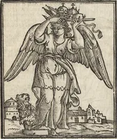 An illustration from Iconologia di Cesare Ripa perugino, caualier de' santi Mauritio & Lazaro. Divisa in tre libri, ne i quali si esprimono varie imagini di virtù, vitij, passioni humane, affetti, atti, discipline, humori, elementi, corpi celesti, prouincie d'Italia, fiumi, & altre materie infinite vtili ad ogni stato di persone. Ampliata dal sig. cav. Gio. Zaratino Castellini romano in questa vltima editione di imagini & discorsi, con indici copiosi, & ricorretta (1669)