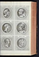 Picture 21 of 37 from L'Academia todesca della architectura, scultura & pittura, oder, Teutsche Academie der Edlen Bau- Bild- und Mahlerey-Künste : darinn enthalten ein gründlicher Unterricht von dieser dreyer Künste Eigenschaft, Lehr-Sätzen und Geheimnissen, von den Bau-Steinen und fünferley Bau-Arten, von den Statuen und ihrer Zugehör, von der Erfind- und Zeichnung ... neben aller Egyptischen, Griechischen, Römischen, Italiänischen, Hoch- und Nieder-Teutschen, auch anderer alten und neuen Virtuosen, Leben und fürnehmsten Kunst-Werken beschrieben : auch mit 38 Platten von der Architectur, 68 Alt-Römischen Statuen, ganz und halben Bildern, 74 Medaglionen, 180 Contrafäten durch die Hand der bästen heutigen Künstlere in Kupfer gezieret (1675), leaf 190