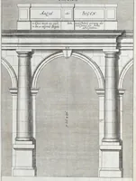 Picture 1 of 37 from L'Academia todesca della architectura, scultura & pittura, oder, Teutsche Academie der Edlen Bau- Bild- und Mahlerey-Künste : darinn enthalten ein gründlicher Unterricht von dieser dreyer Künste Eigenschaft, Lehr-Sätzen und Geheimnissen, von den Bau-Steinen und fünferley Bau-Arten, von den Statuen und ihrer Zugehör, von der Erfind- und Zeichnung ... neben aller Egyptischen, Griechischen, Römischen, Italiänischen, Hoch- und Nieder-Teutschen, auch anderer alten und neuen Virtuosen, Leben und fürnehmsten Kunst-Werken beschrieben : auch mit 38 Platten von der Architectur, 68 Alt-Römischen Statuen, ganz und halben Bildern, 74 Medaglionen, 180 Contrafäten durch die Hand der bästen heutigen Künstlere in Kupfer gezieret (1675), leaf 26