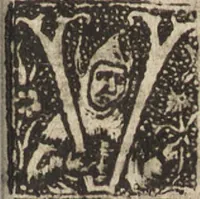 An illustration from Dits die excellente Cronike vā vlaenderē Beghinnende vā Liederick Buc den eersten Forestier tot dē laetstē, die door haer vrome feytē, namaels Grauē vā Vlaendrē ghemaect wordē, achteruolghende die rechte afcomste der voorsz grauē, tot desen onsen doorluchtichstē hoochghborē Keyser Karolo altijt v'meerder des rijcx geborē te Ghendt, etc (1531)