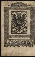 An illustration from Dits die excellente Cronike vā vlaenderē Beghinnende vā Liederick Buc den eersten Forestier tot dē laetstē, die door haer vrome feytē, namaels Grauē vā Vlaendrē ghemaect wordē, achteruolghende die rechte afcomste der voorsz grauē, tot desen onsen doorluchtichstē hoochghborē Keyser Karolo altijt v'meerder des rijcx geborē te Ghendt, etc (1531)