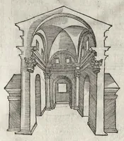 An illustration from La pratica della perspettiva : opera molto vtile a pittori, a scvltori, & ad architetti : con due tauole, una de' capitoli principali, l'altra delle cose piu notabili contenue nella presente opera (1568)