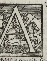 An illustration from Historia antica di Ricordano Malespini, gentil'huomo fiorentino, dall'edificazione de Fiorenza per insino all'anno M.CCLXXXI. Con l'aggiunta di Giachetto svo nipote dal detto anno per insino al 1286 (1568)