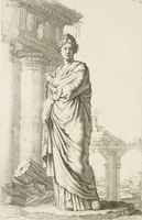 An illustration from Sculpturae veteris admiranda, sive, Delineatio vera perfectissimarum eminentissimarumque statuarum : unà cum artis hujus nobilissimae theoria ... : Carolo Ludovico, comiti Palat. Rheni ... consecrata à Joachimo de Sandrart in Stockau (1680)