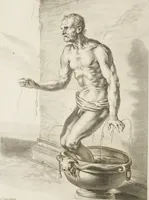 An illustration from Sculpturae veteris admiranda, sive, Delineatio vera perfectissimarum eminentissimarumque statuarum : unà cum artis hujus nobilissimae theoria ... : Carolo Ludovico, comiti Palat. Rheni ... consecrata à Joachimo de Sandrart in Stockau (1680)