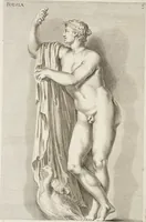 An illustration from Sculpturae veteris admiranda, sive, Delineatio vera perfectissimarum eminentissimarumque statuarum : unà cum artis hujus nobilissimae theoria ... : Carolo Ludovico, comiti Palat. Rheni ... consecrata à Joachimo de Sandrart in Stockau (1680)
