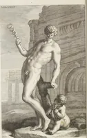 An illustration from Sculpturae veteris admiranda, sive, Delineatio vera perfectissimarum eminentissimarumque statuarum : unà cum artis hujus nobilissimae theoria ... : Carolo Ludovico, comiti Palat. Rheni ... consecrata à Joachimo de Sandrart in Stockau (1680)