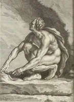 An illustration from Sculpturae veteris admiranda, sive, Delineatio vera perfectissimarum eminentissimarumque statuarum : unà cum artis hujus nobilissimae theoria ... : Carolo Ludovico, comiti Palat. Rheni ... consecrata à Joachimo de Sandrart in Stockau (1680)