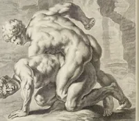 An illustration from Sculpturae veteris admiranda, sive, Delineatio vera perfectissimarum eminentissimarumque statuarum : unà cum artis hujus nobilissimae theoria ... : Carolo Ludovico, comiti Palat. Rheni ... consecrata à Joachimo de Sandrart in Stockau (1680)