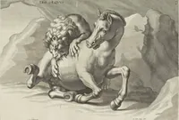 An illustration from Sculpturae veteris admiranda, sive, Delineatio vera perfectissimarum eminentissimarumque statuarum : unà cum artis hujus nobilissimae theoria ... : Carolo Ludovico, comiti Palat. Rheni ... consecrata à Joachimo de Sandrart in Stockau (1680)